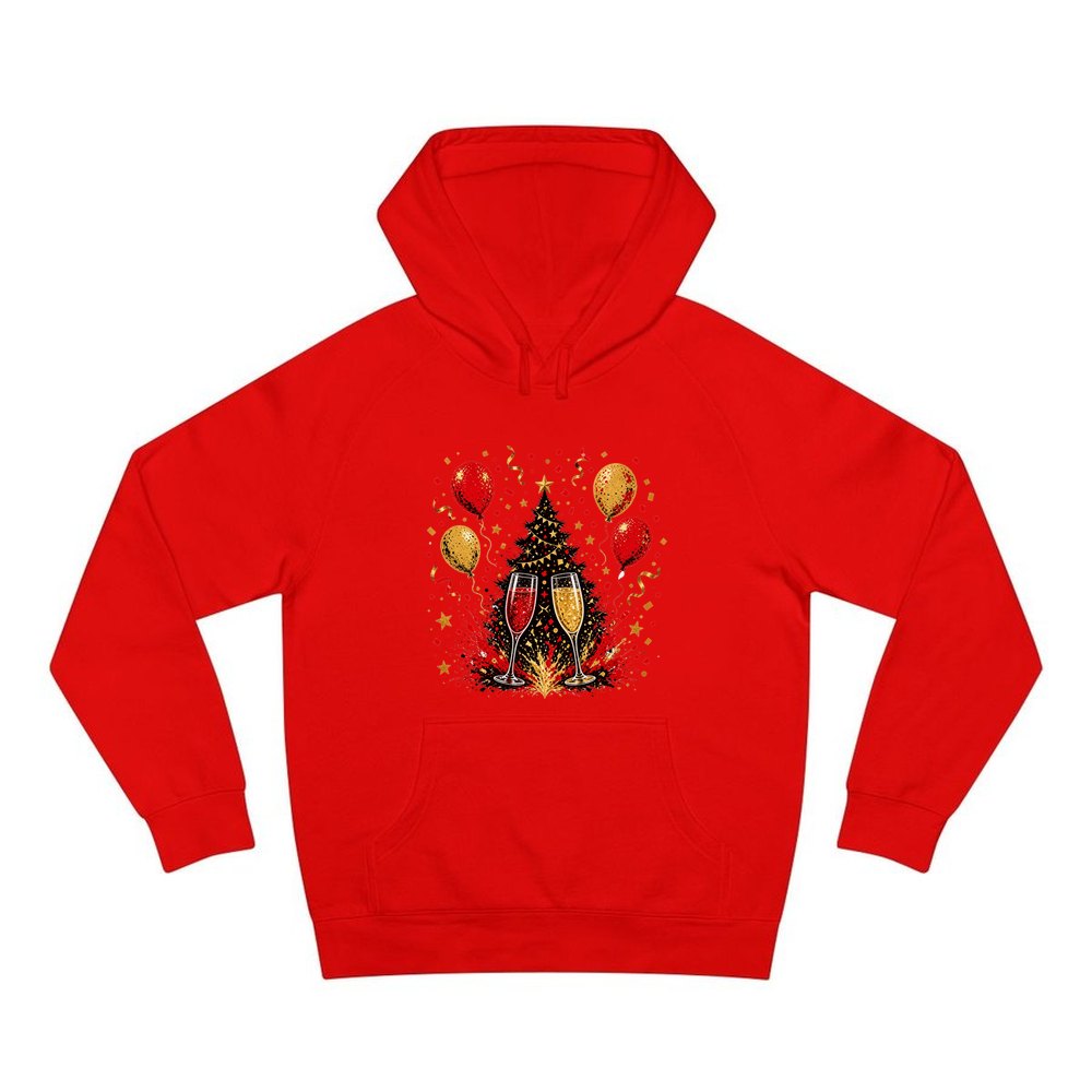 Christmas Party Celebration personalised Christmas hoodie in red
