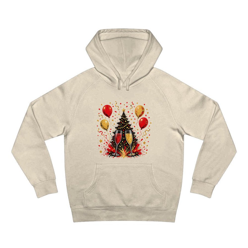 Christmas Party Celebration personalised Christmas hoodie in sand