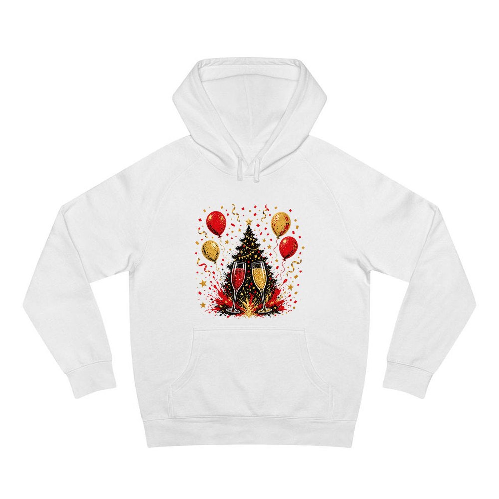 Christmas Party Celebration personalised Christmas hoodie in white