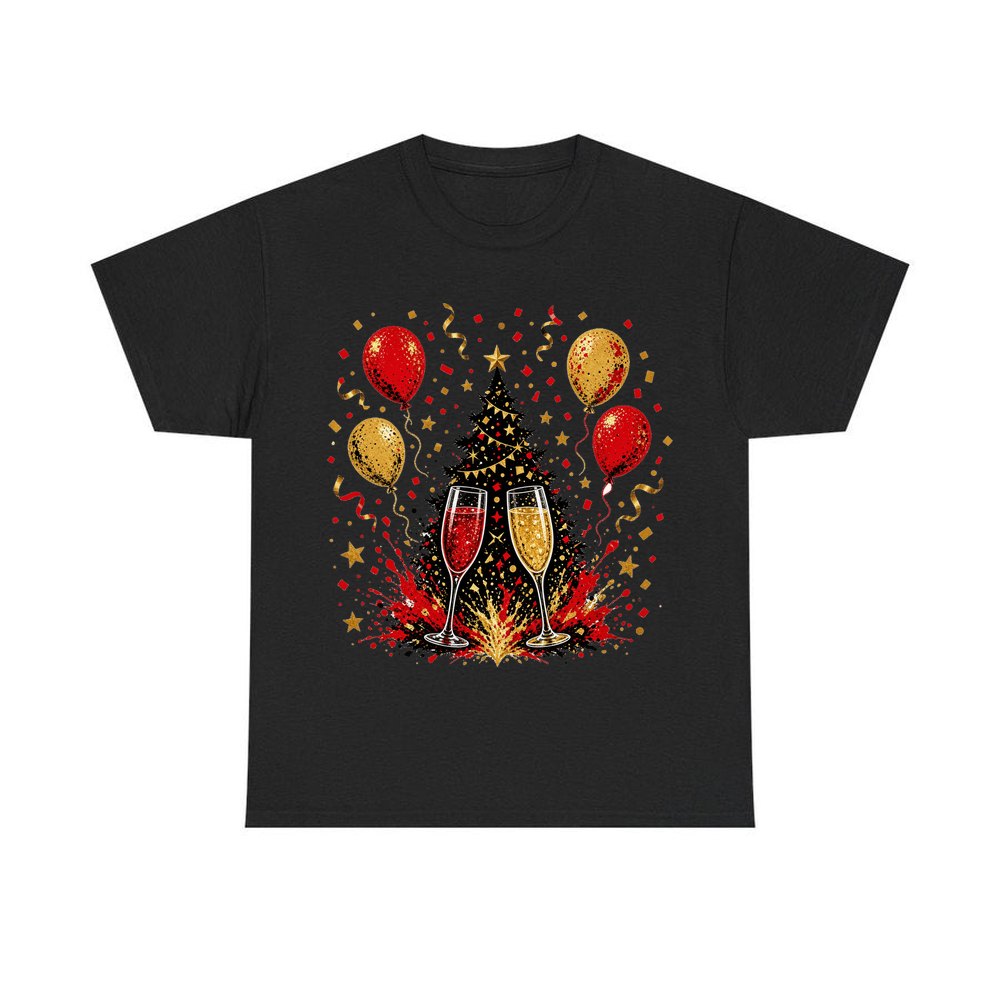 Christmas Party Celebration personalised Christmas T-shirt in black