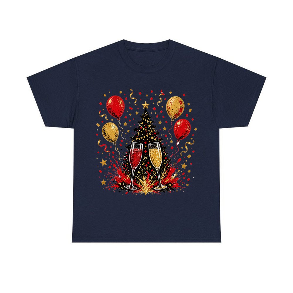 Christmas Party Celebration personalised Christmas T-shirt in navy