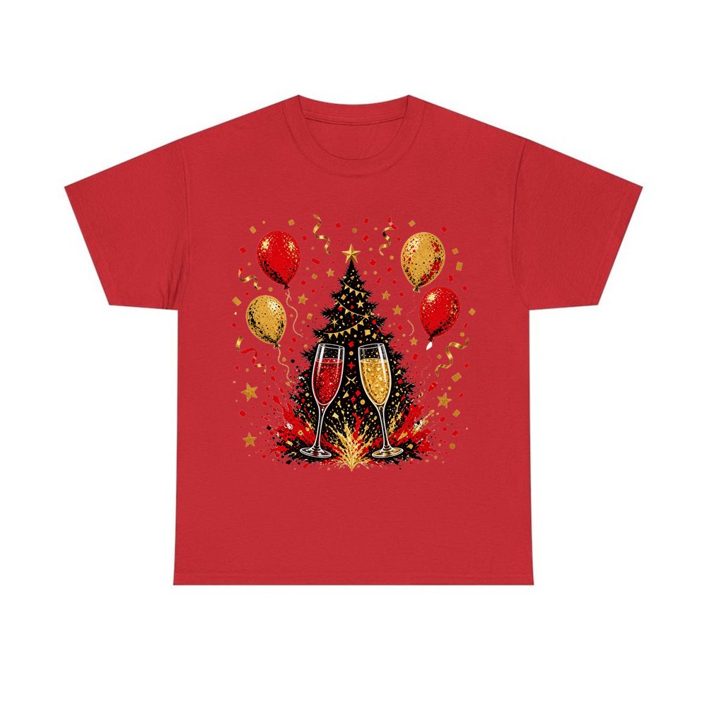 Christmas Party Celebration personalised Christmas T-shirt in red