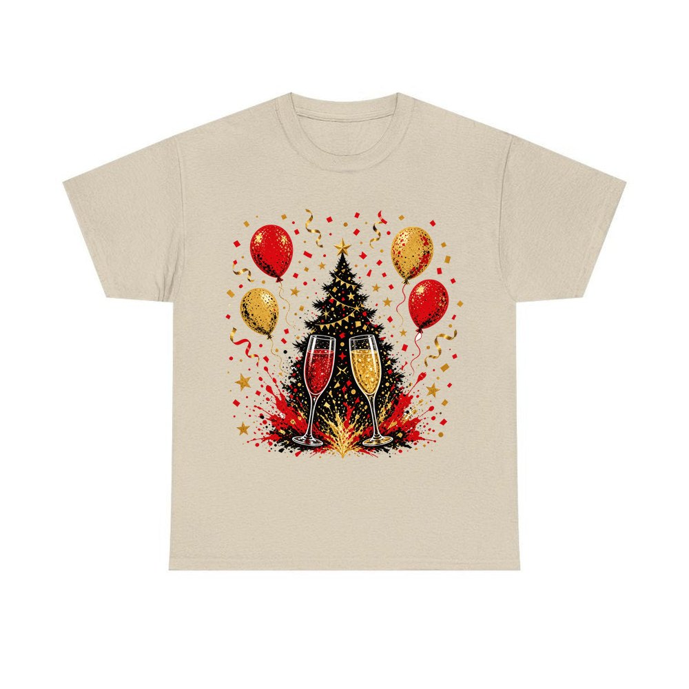 Christmas Party Celebration personalised Christmas T-shirt in sand