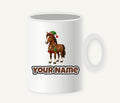 Christmas Pony in Scarf Personalised Christmas Mug