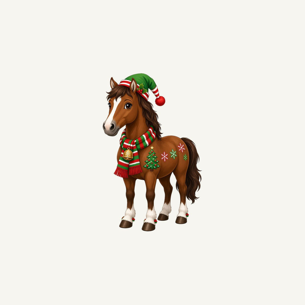Christmas Pony in Scarf Personalised Christmas Mug