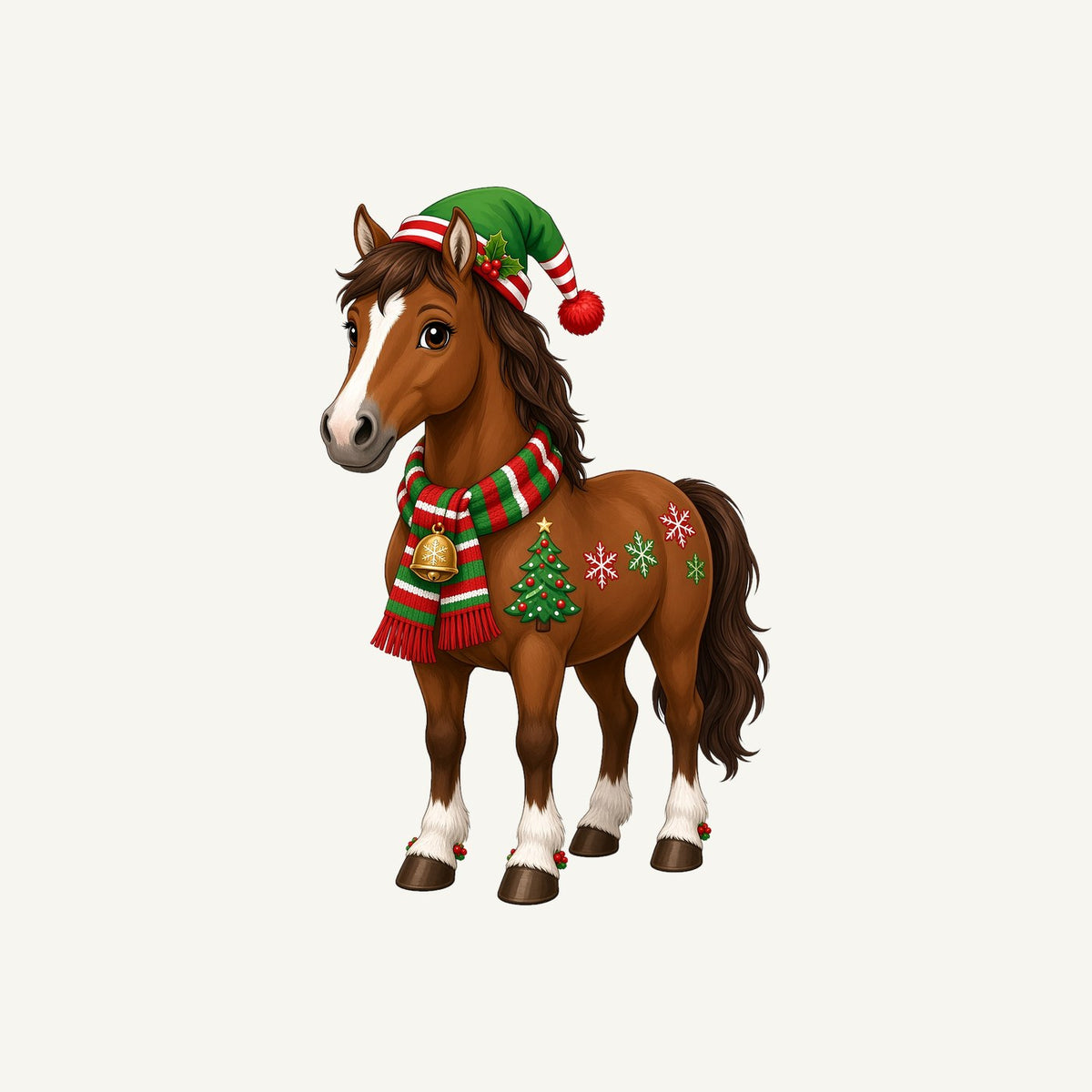 Christmas Pony in Scarf Personalised Santa Sack