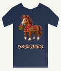 Christmas Pony with Present Personalised Kids and Baby Christmas Tee