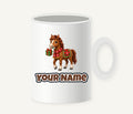 Christmas Pony with Present Personalised Christmas Mug