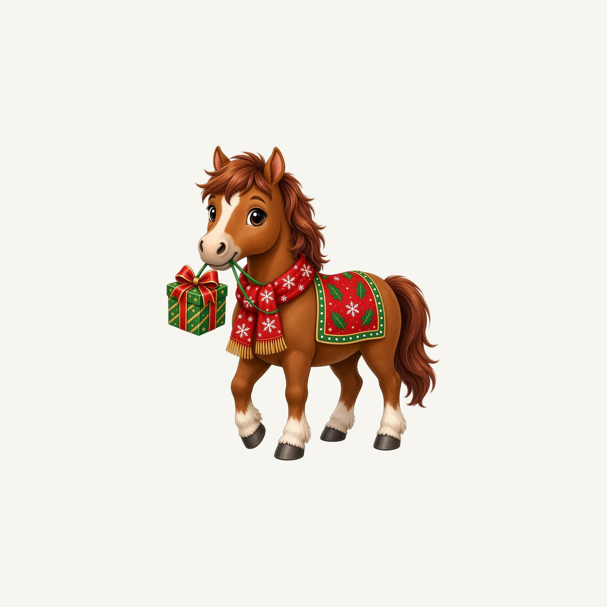 Christmas Pony with Present Personalised Christmas Mug