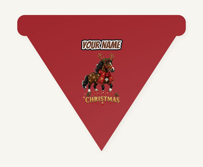 Christmas Reindeer Pony Personalised Christmas Dog Bandana