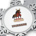 Christmas Reindeer Pony Personalised Pewter Christmas Ornament