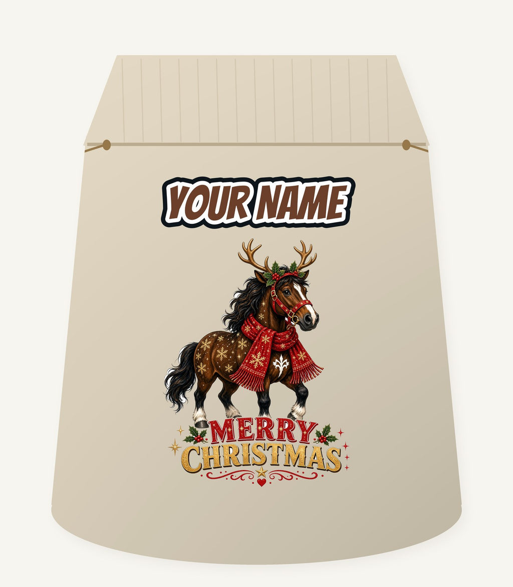 Christmas Reindeer Pony Personalised Santa Sack