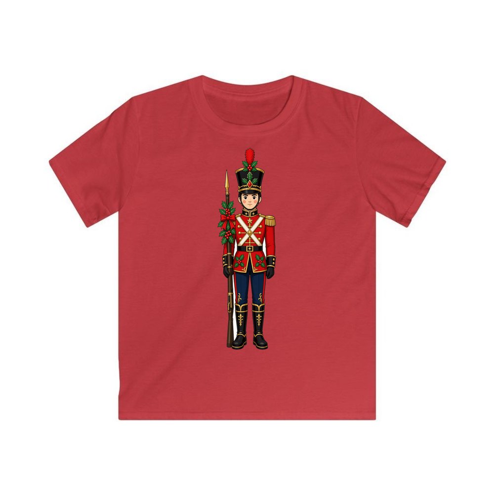 Christmas Toy Soldier personalised kids Christmas tee in red