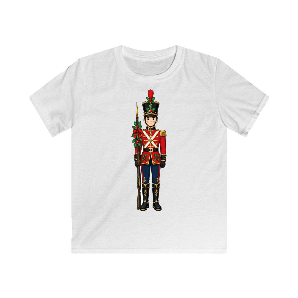 Christmas Toy Soldier personalised kids Christmas tee in white