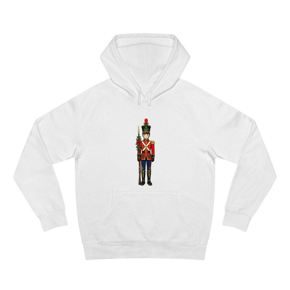 Christmas Toy Soldier personalised Christmas hoodie in white