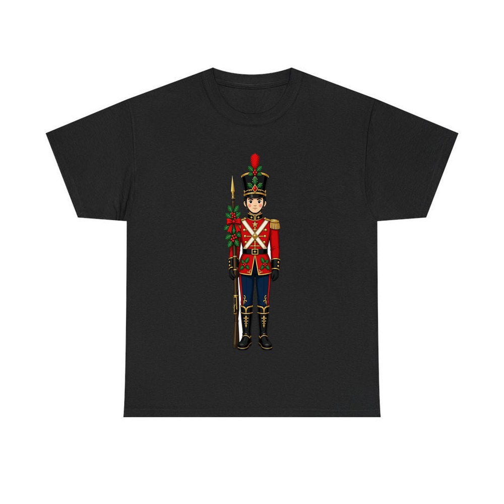 Christmas Toy Soldier personalised Christmas T-shirt in black