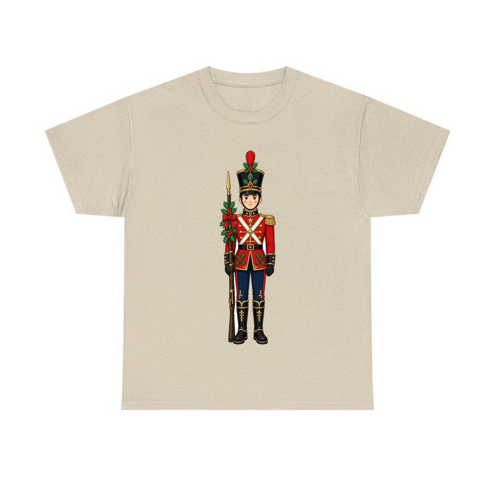 Christmas Toy Soldier personalised Christmas T-shirt in sand
