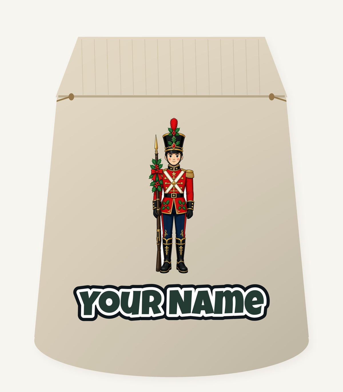 Christmas Toy Soldier Personalised Santa Sack