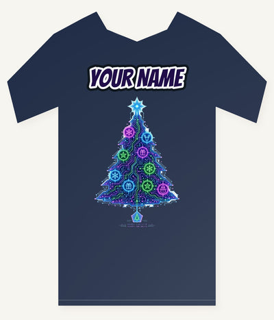 Circuit Board Christmas Tree Personalised Kids Tee and Baby Bodysuit