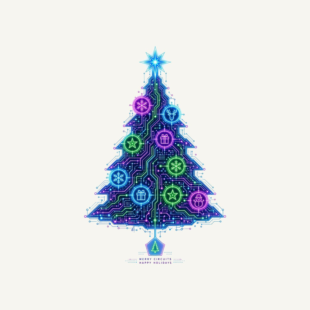 Circuit Board Christmas Tree Personalised Kids and Baby Christmas Tee