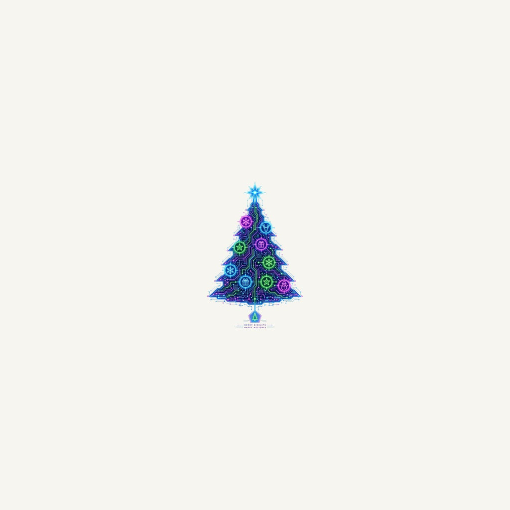 Circuit Board Christmas Tree Personalised Beach Towel