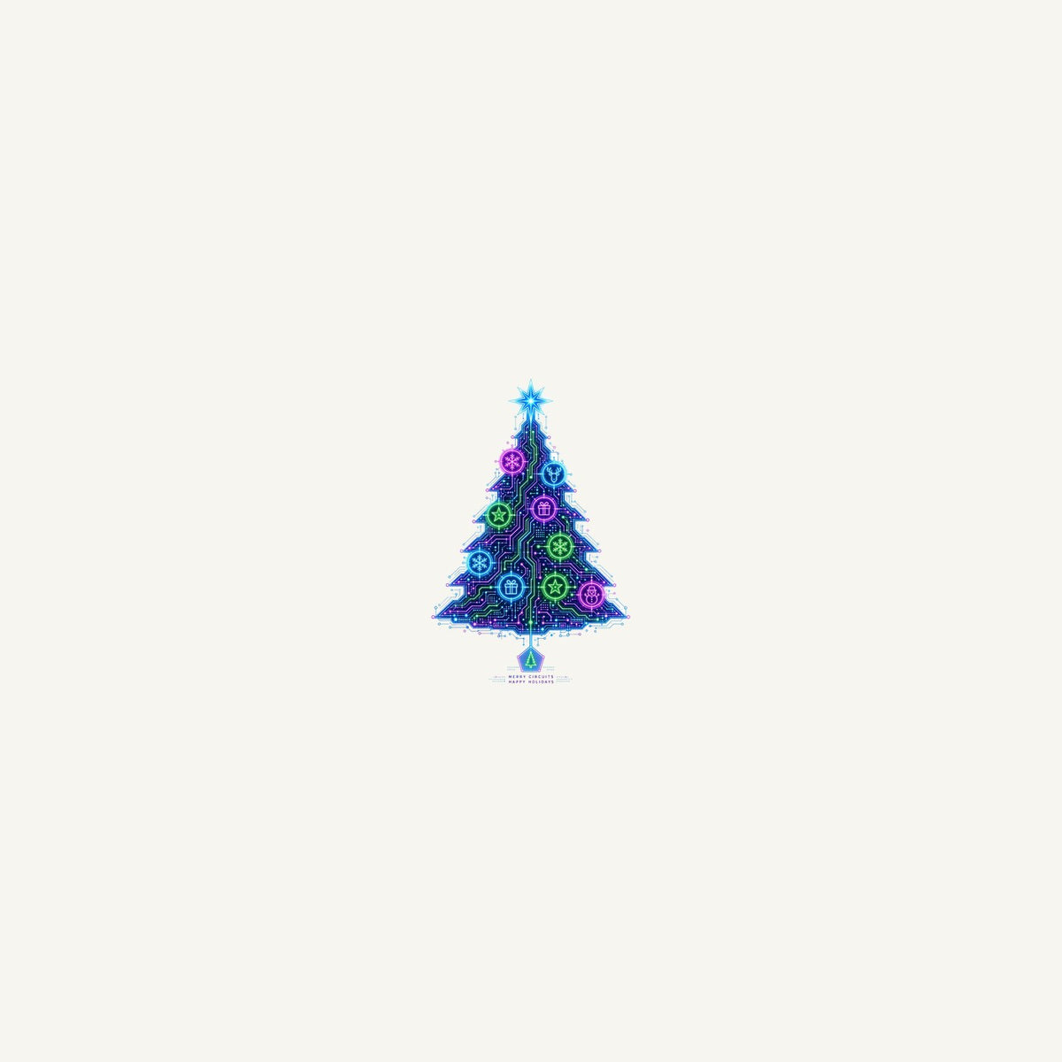 Circuit Board Christmas Tree Personalised Beach Towel