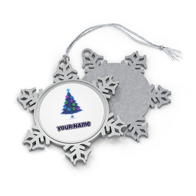 Circuit Board Christmas Tree Personalised Pewter Christmas Ornament