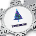 Circuit Board Christmas Tree Personalised Pewter Christmas Ornament