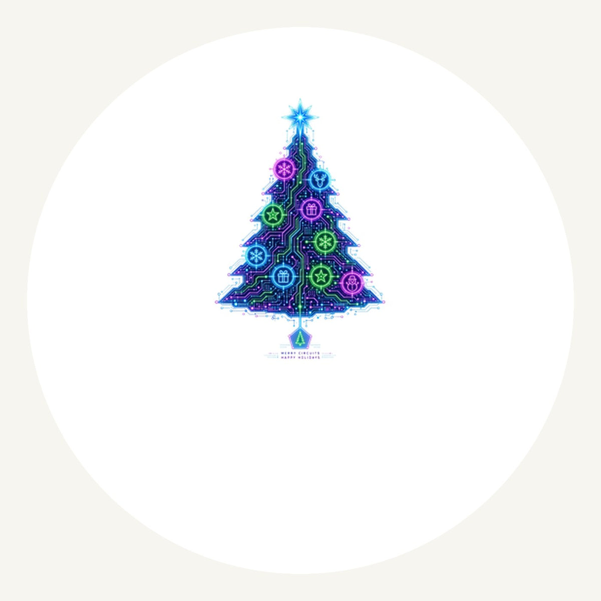 Circuit Board Christmas Tree Personalised Pewter Christmas Ornament