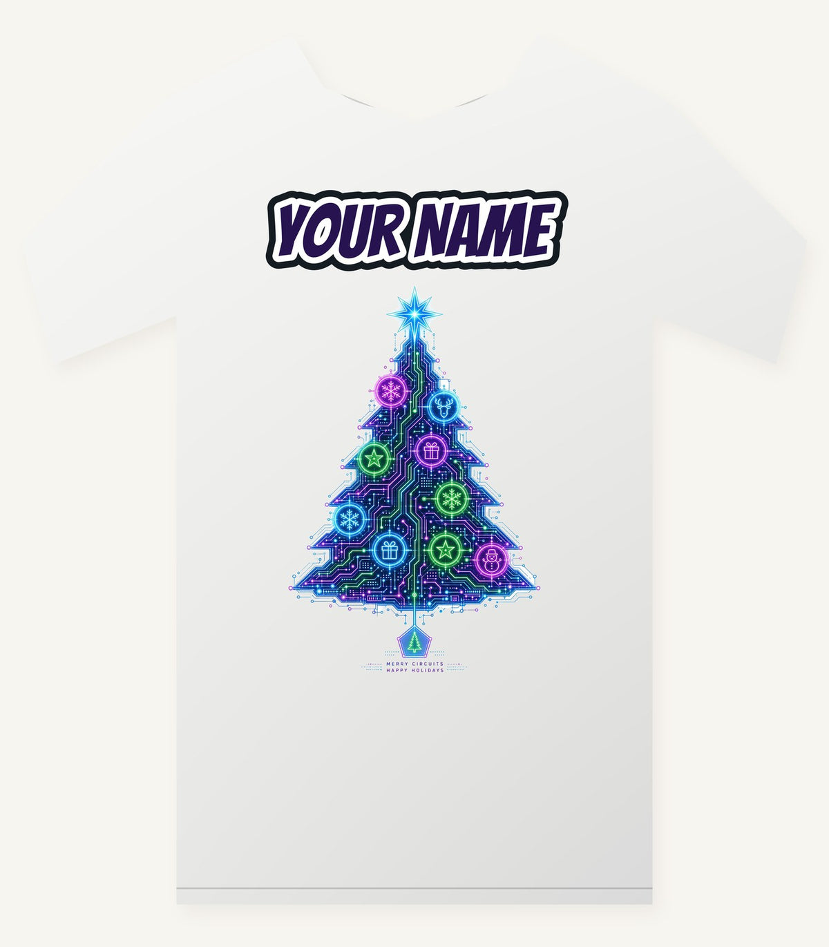 Circuit Board Christmas Tree Personalised Christmas T-Shirt and Hoodie