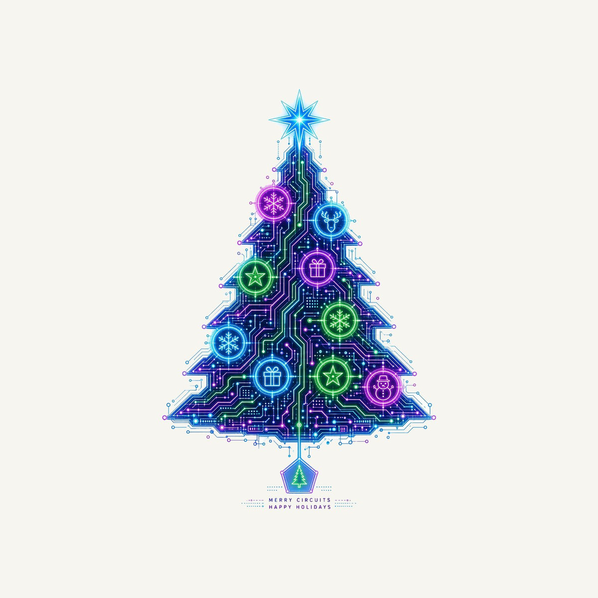 Circuit Board Christmas Tree Personalised Christmas T-Shirt and Hoodie