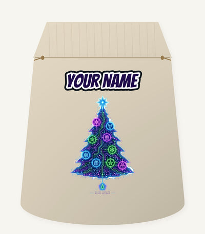 Circuit Board Christmas Tree Personalised Santa Sack