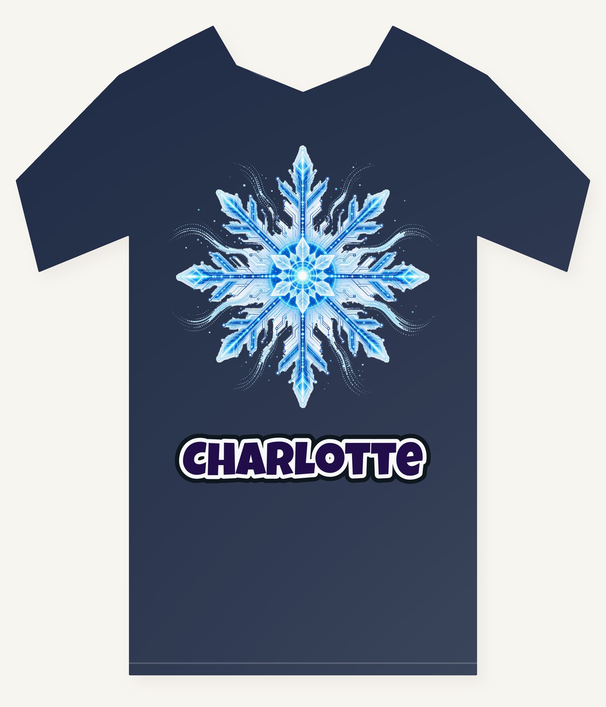 Circuit Board Snowflake Personalised Kids and Baby Christmas Tee