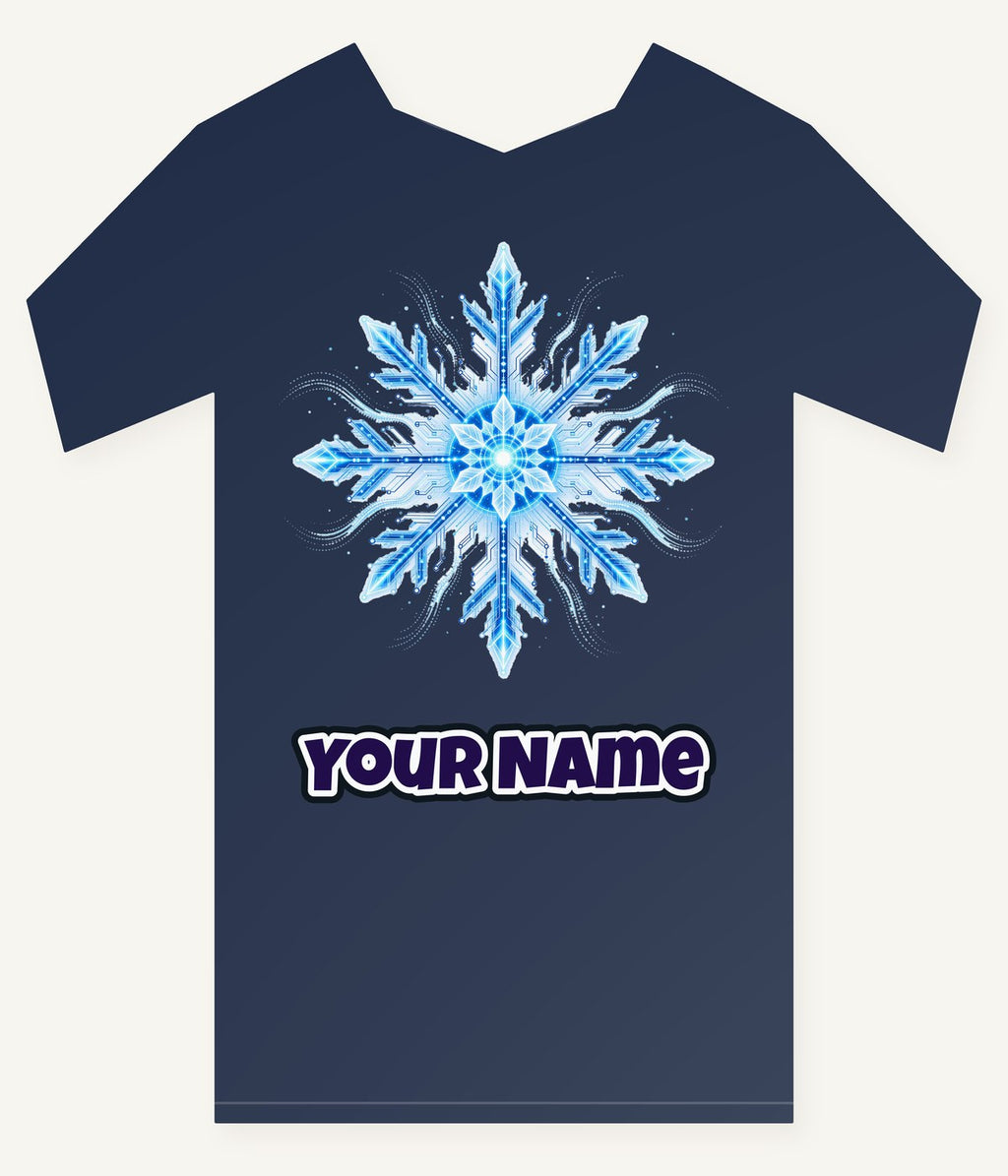 Circuit Board Snowflake Personalised Kids and Baby Christmas Tee