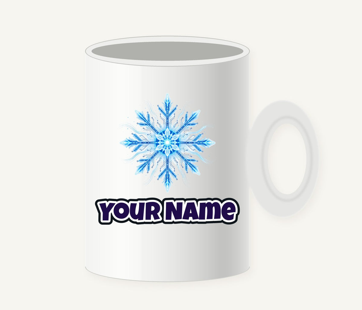 Circuit Board Snowflake Personalised Christmas Mug