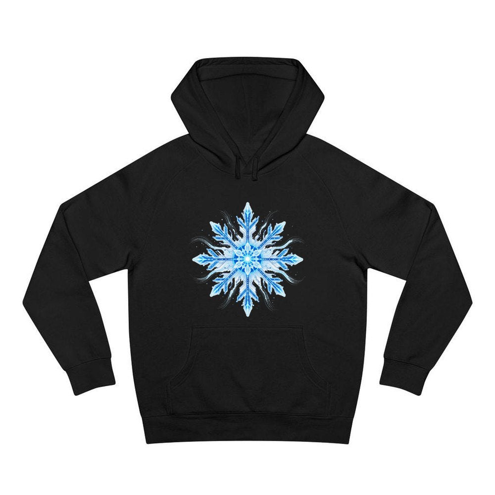 Circuit Board Snowflake personalised Christmas hoodie in black