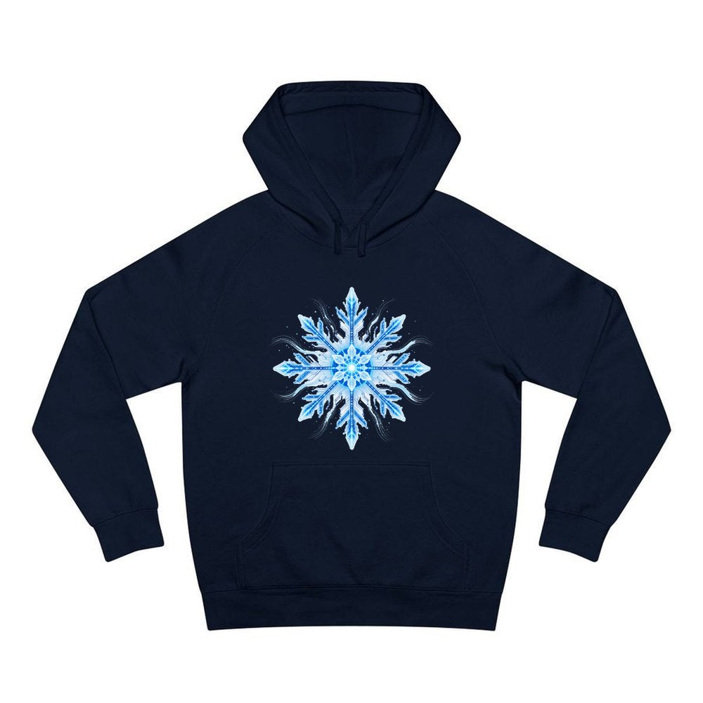 Circuit Board Snowflake personalised Christmas hoodie in navy
