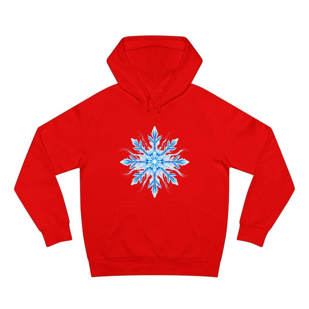 Circuit Board Snowflake personalised Christmas hoodie in red