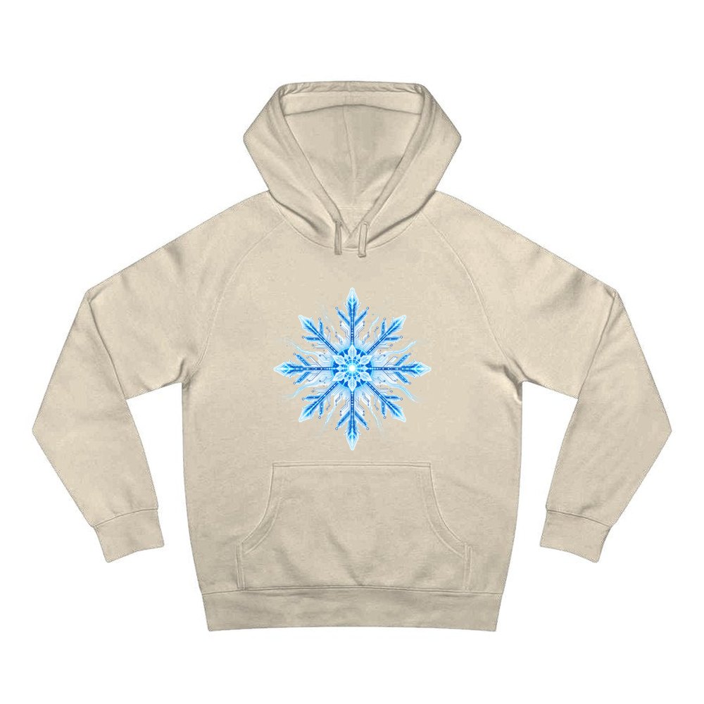 Circuit Board Snowflake personalised Christmas hoodie in sand
