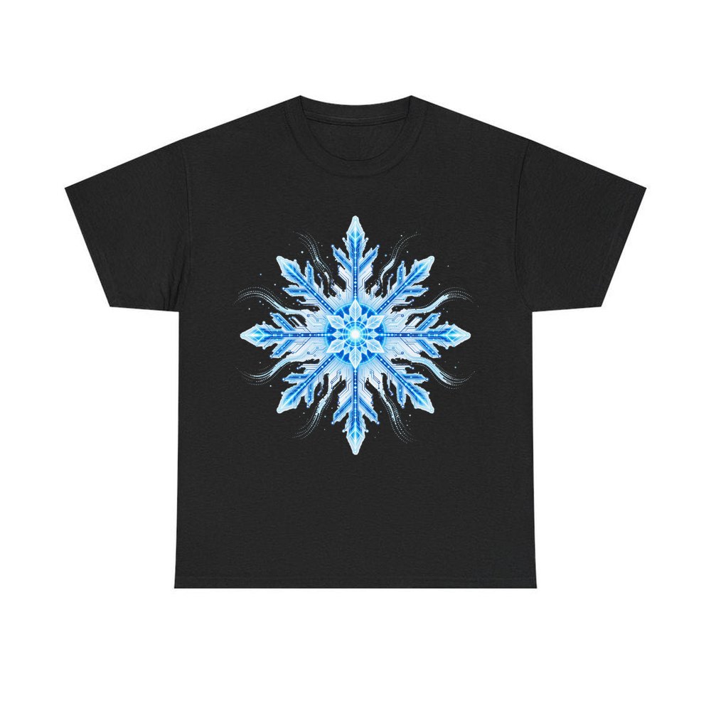 Circuit Board Snowflake personalised Christmas T-shirt in black