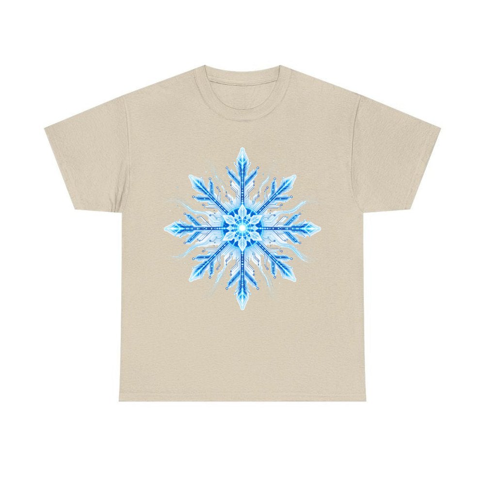 Circuit Board Snowflake personalised Christmas T-shirt in sand