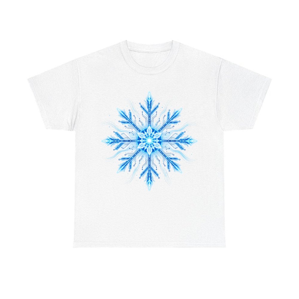 Circuit Board Snowflake personalised Christmas T-shirt in white