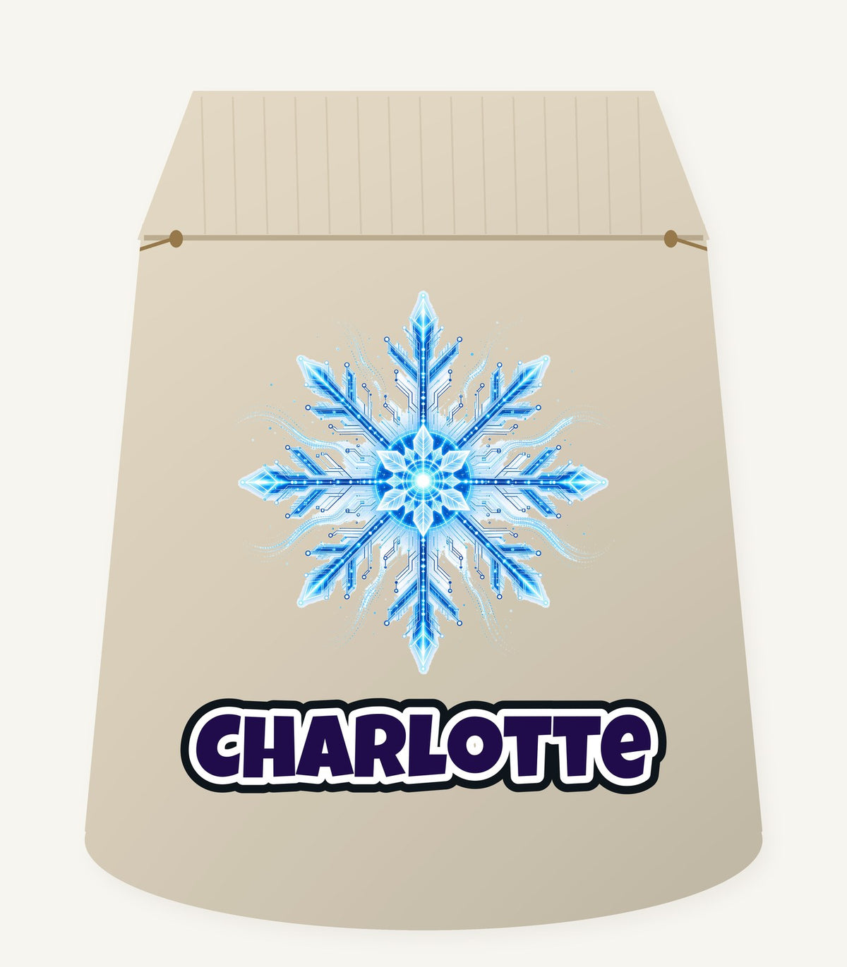 Circuit Board Snowflake Personalised Santa Sack