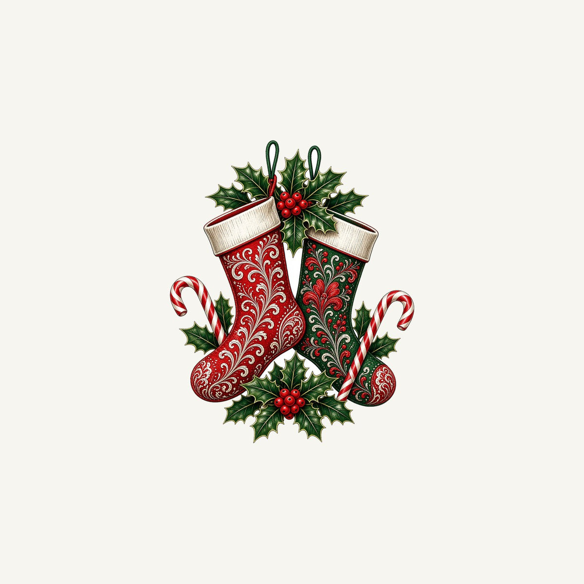 Classic Christmas Stockings Pair Personalised Christmas Mug