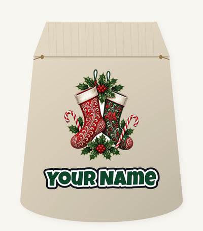 Classic Christmas Stockings Pair Personalised Santa Sack