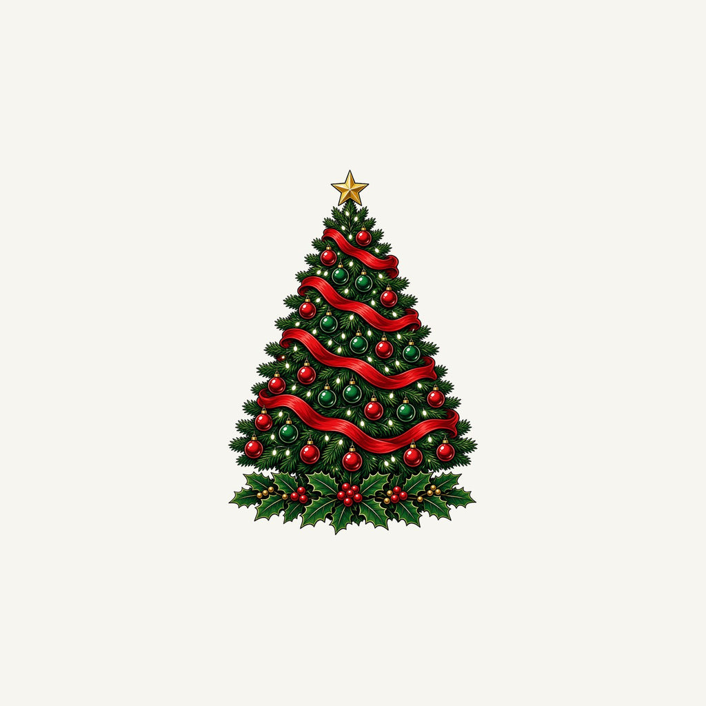 Classic Decorated Christmas Tree Personalised Christmas Mug