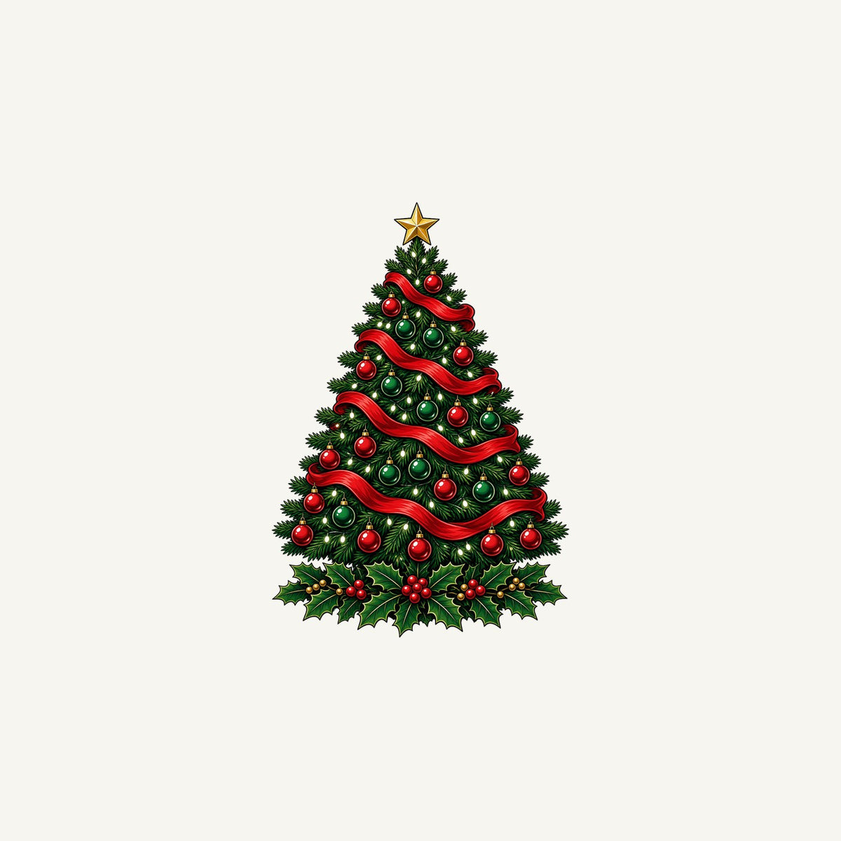 Classic Decorated Christmas Tree Personalised Christmas Mug