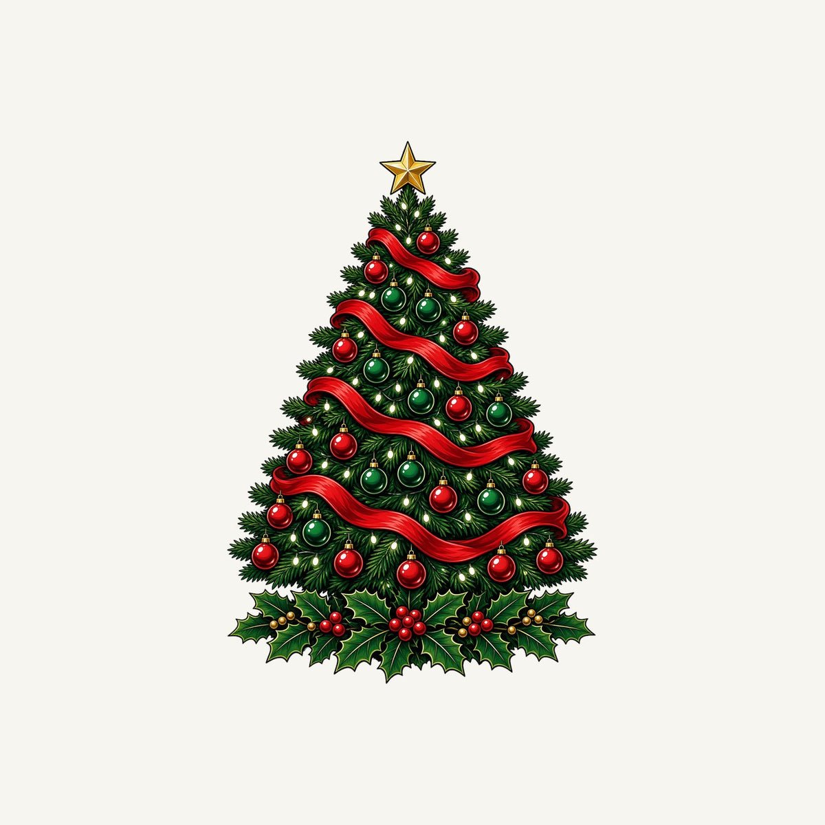 Classic Decorated Christmas Tree Personalised Santa Sack