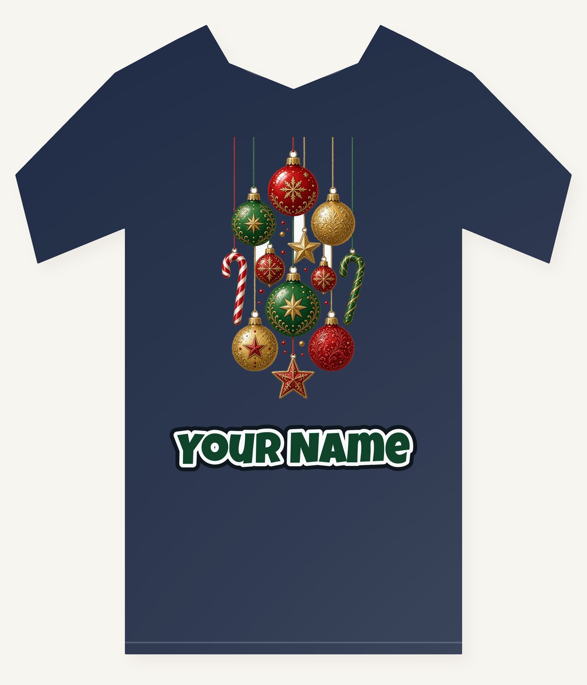 Classic Hanging Christmas Ornaments Personalised Kids Tee and Baby Bodysuit