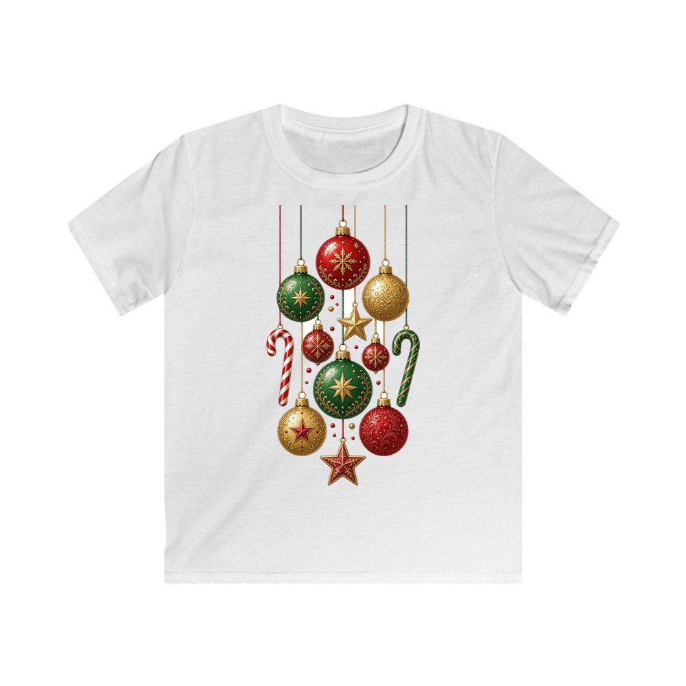 Classic Hanging Christmas Ornaments personalised kids Christmas tee in white